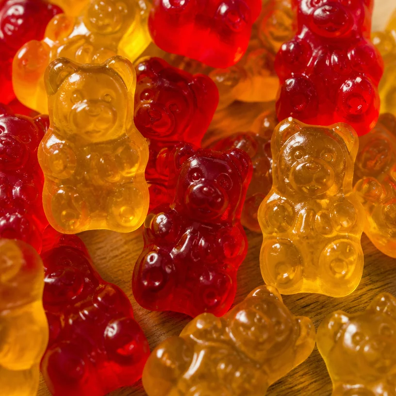 Colorful healthy homemade gummies made with natural ingredients