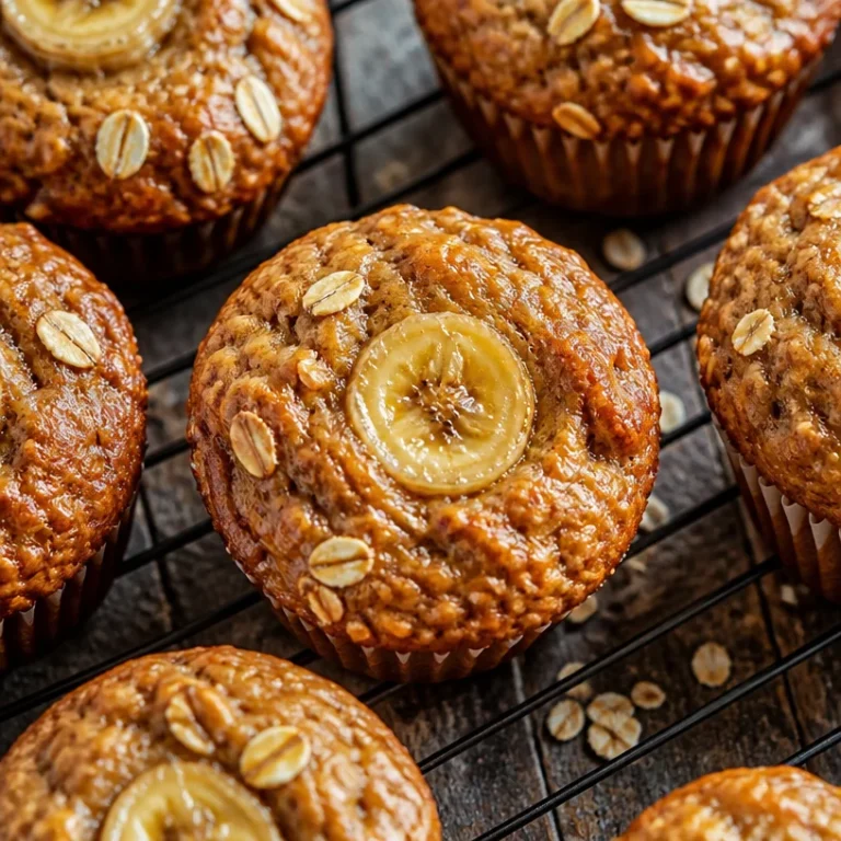 Delicious high protein banana muffins cooling on a rack