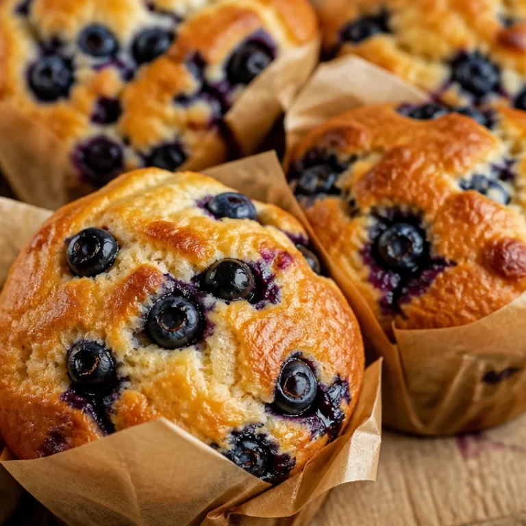 Delicious high-protein muffins on a wooden table
