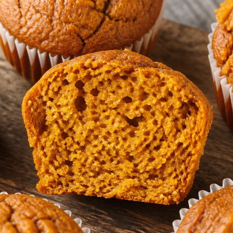 High protein pumpkin muffins baked for a healthy snack option