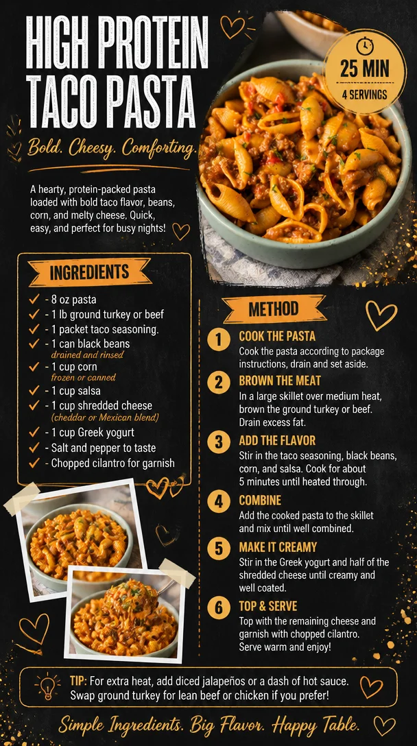 High Protein Taco Pasta
