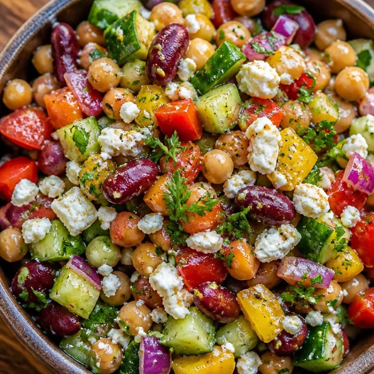 High protein vegetarian salad with fresh vegetables and legumes