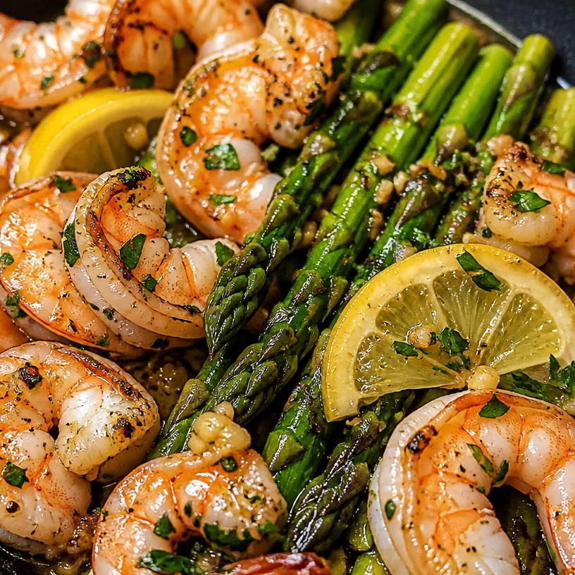 Lemon Garlic Shrimp and Asparagus
