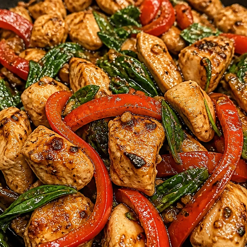 Delicious Mediterranean Chicken Stir Fry with fresh vegetables and herbs
