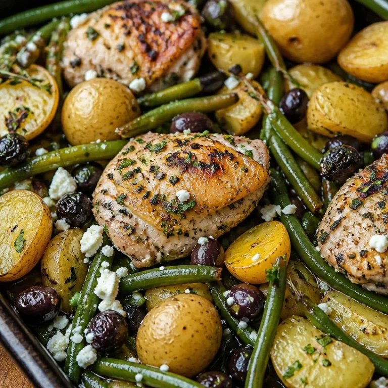 Delicious One-Pan Mediterranean Chicken with fresh vegetables