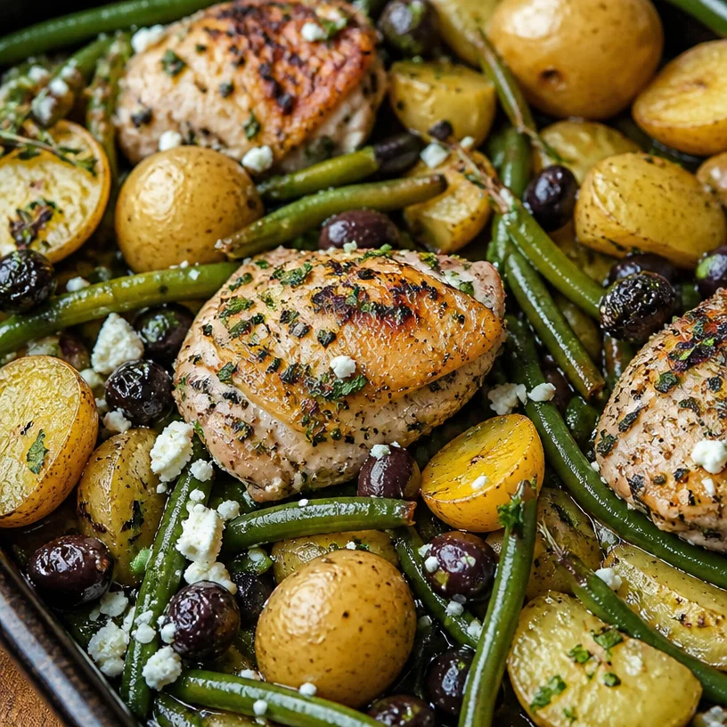 Delicious One-Pan Mediterranean Chicken with fresh vegetables