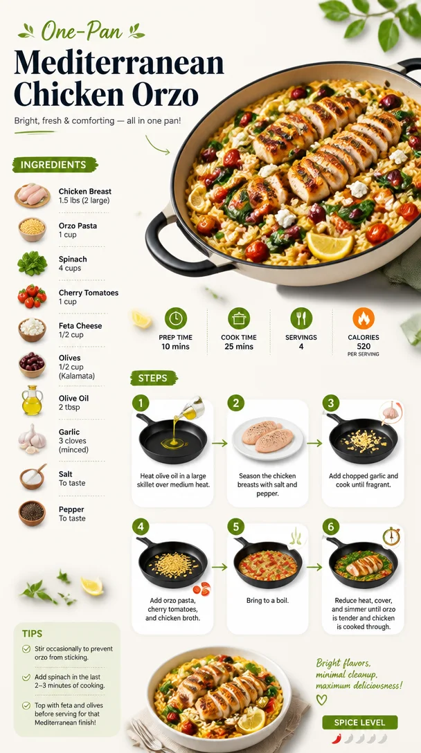One-Pan Mediterranean Chicken Orzo