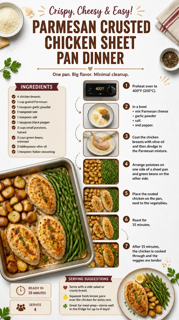 Parmesan Crusted Chicken Sheet Pan Dinner