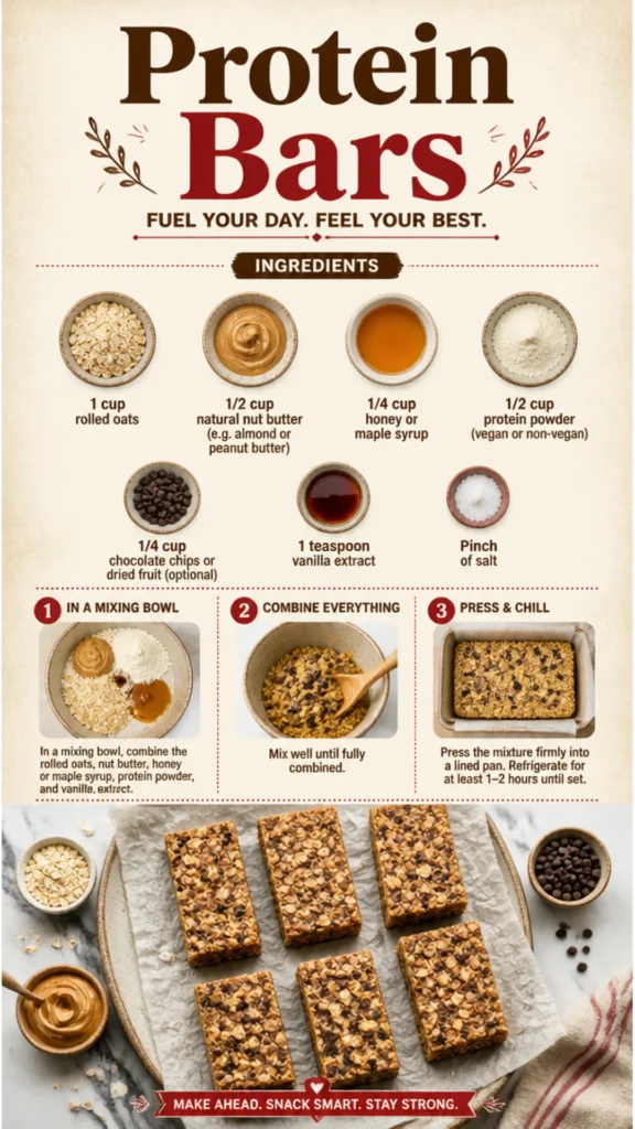 A variety of protein bars for healthy snacking and energy.