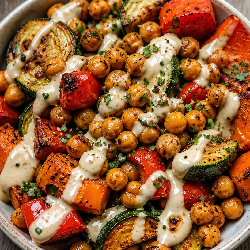 Roasted Vegetable & Chickpea Bowl