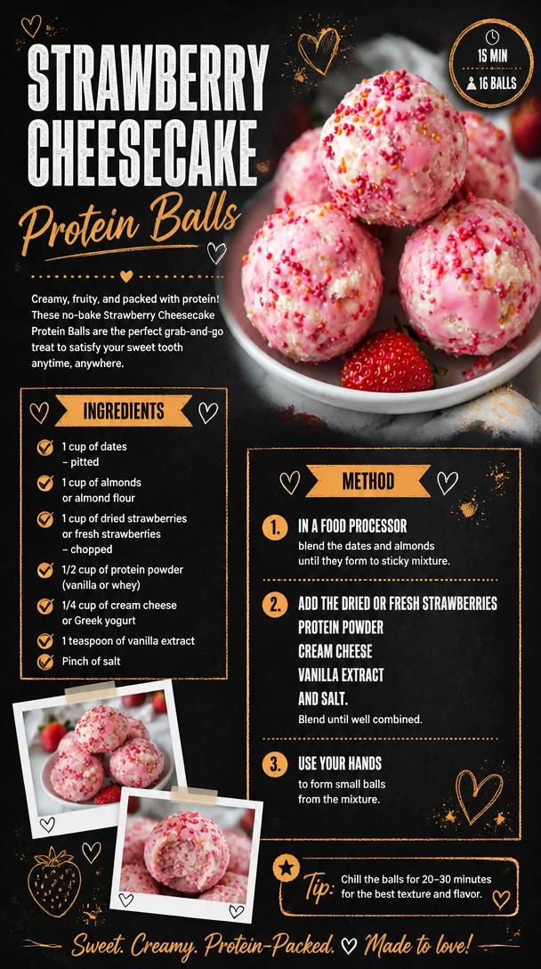 Strawberry Cheesecake Protein Balls