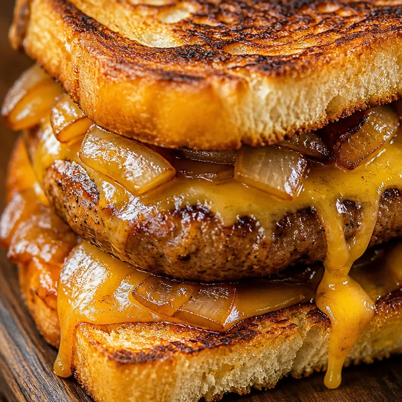 Delicious vegan patty melts served with fresh veggies and melted cheese