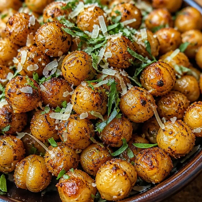 Crispy baked parmesan garlic chickpeas in a bowl, perfect healthy snack.