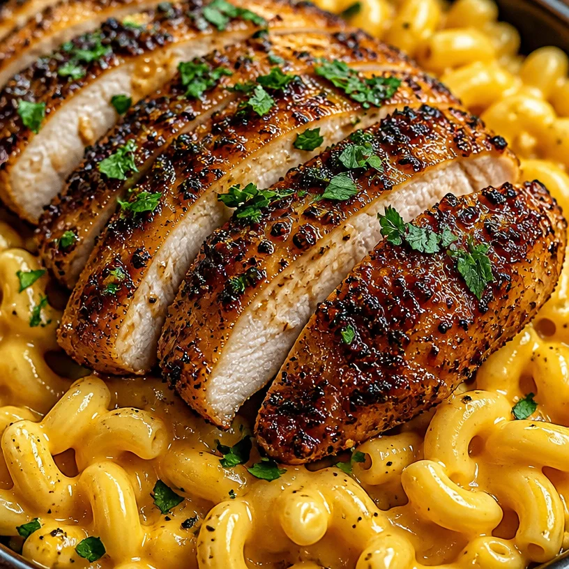 Crispy Honey Pepper Chicken Mac and Cheese served in a bowl