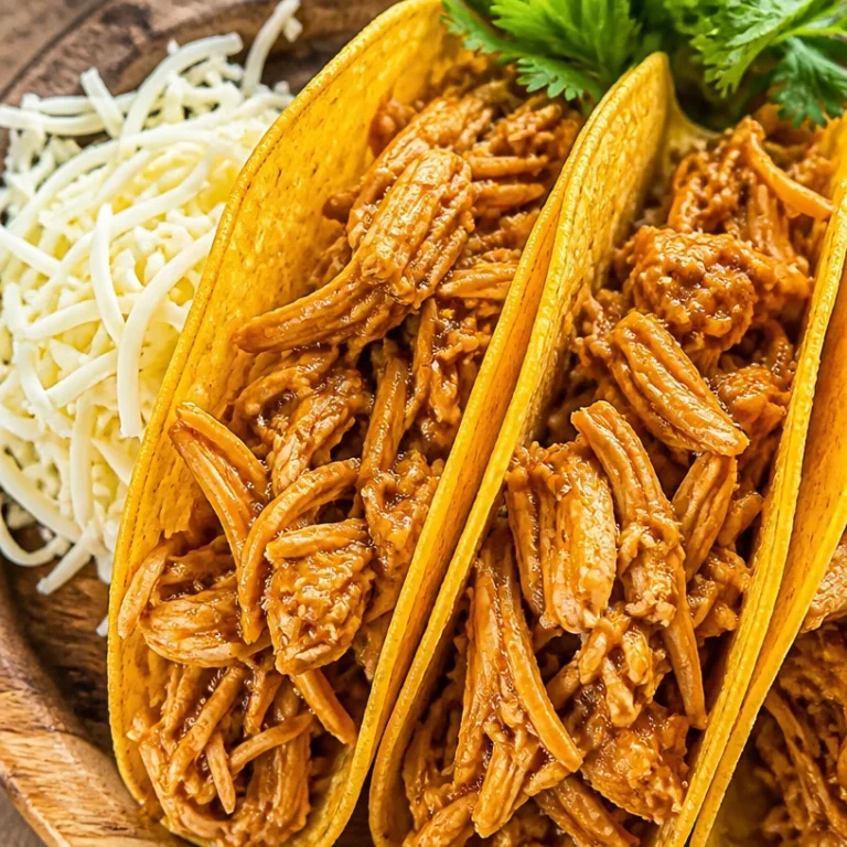 Instant Pot chicken tacos served with fresh toppings in a colorful dish