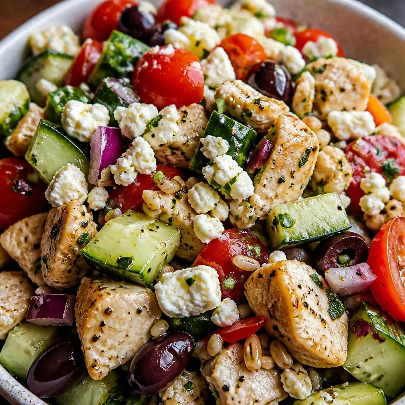Colorful Mediterranean Chopped Salad with fresh vegetables and vibrant dressing