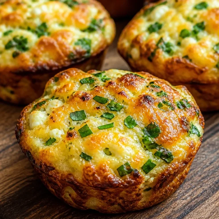 Savory cottage cheese muffins fresh out of the oven, golden and fluffy.