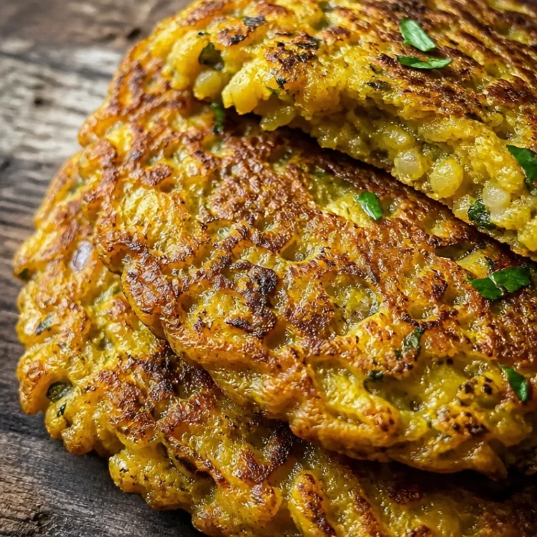 Plate of savory lentil pancakes topped with herbs and served with a side of chutney