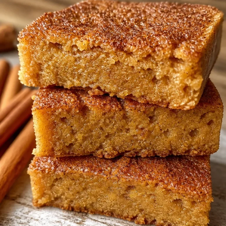 Delicious Snickerdoodle Chickpea Blondies topped with cinnamon sugar