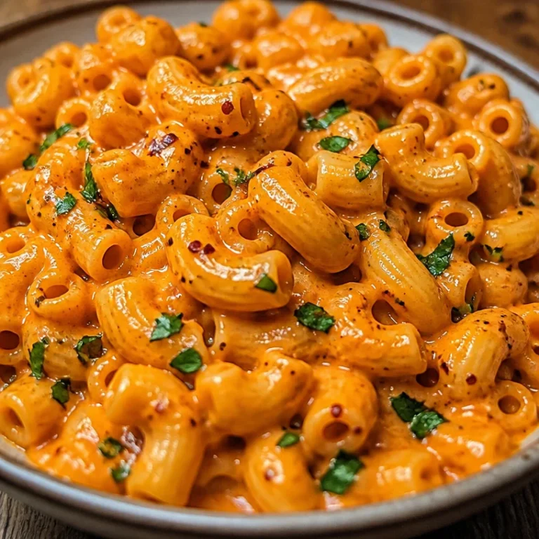 Plate of spicy pasta garnished with herbs and chili flakes