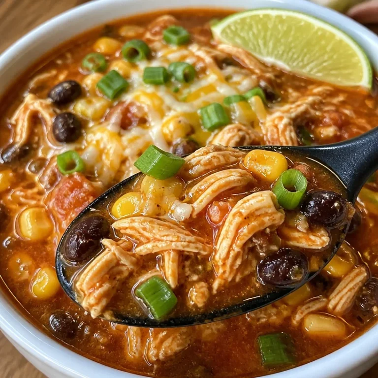 High protein chicken taco soup served in a bowl with toppings