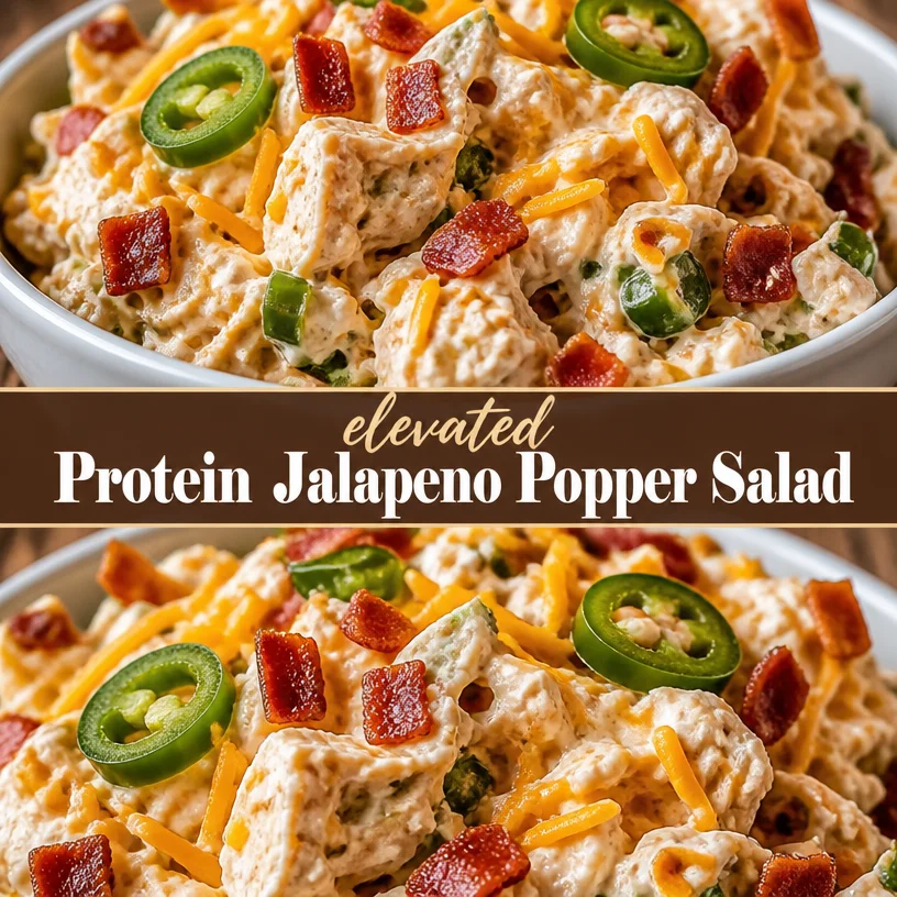 High Protein Jalapeno Popper Chicken Salad served in a bowl