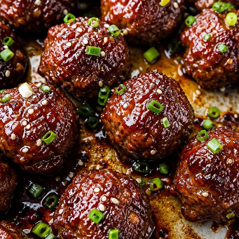 Delicious Korean BBQ meatballs served on a platter with dipping sauce