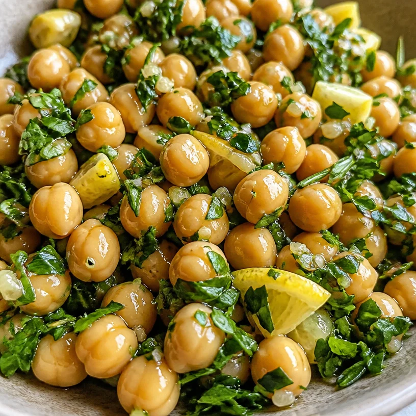 Simple Lemon Chickpea Salad with fresh ingredients and vibrant flavors