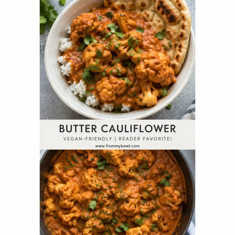 Delicious vegan Butter Cauliflower dish served in a bowl.