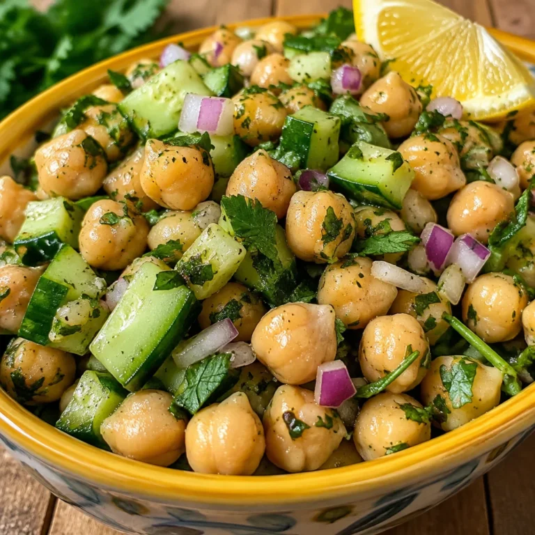 Lemon Herb Chickpea Salad with fresh vegetables and herbs